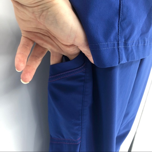 Sold! Smitten Small Polyester Royal Blue Scrub Set - Picture 10 of 14